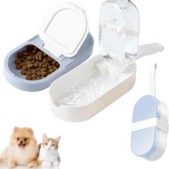 2-in-1 Food Container Dog Water Bottle Bowl