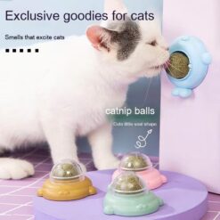 Wall-mounted Self-adhesive Catnip Roller Mint Ball Cat Toy