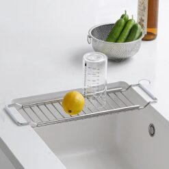 Stainless Steel Kitchen Telescopic Sink Storage Draining Rack