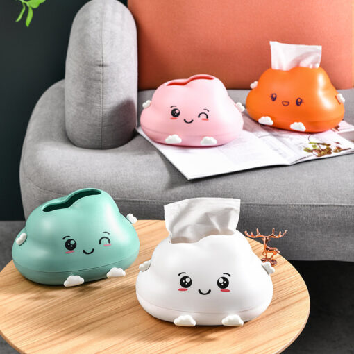 Creative Cute Cartoon Clouds Plastic Desktop Tissue Holder