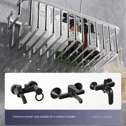 Aluminum Household Punch-free Bathroom Shower Rack - Image 5