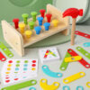Multifunctional Children's Wooden Puzzle Nail Table Toy