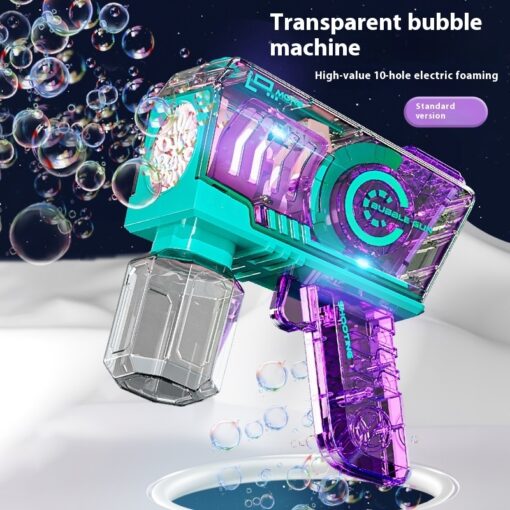 Creative Transparent Light Automatic Bubble Gun Toy