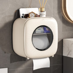 Wall-mounted Waterproof Punch-free Toilet Tissue Holder Box