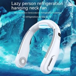 Portable LED Display Rechargeable Halter Neck Cooling Fan