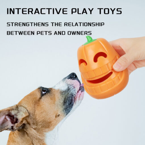 Interactive Pumpkin Shaped Treat-Dispensing Dog Chew Toy