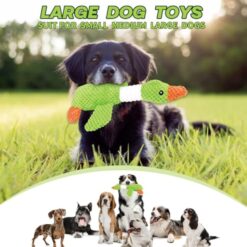 Interactive Dog Stuffed Duck Plush Squeaky Teething Toy