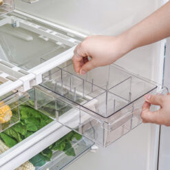 Transparent Rectangular Refrigerator Bins Organizer Storage Box