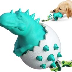 Interactive Dinosaur Egg Shaped Dog Chew Teething Toy