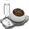 Automatic Stainless Steel Elevated Pet Tilted Food Water Bowl