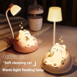 Creative Sleeping Cat Small Pat Night Charging Lamp