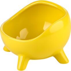 Ceramic Four-Legs Tilt Angle Cat Food Feeder Bowl