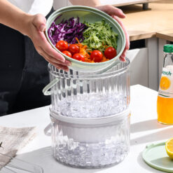 Iced Fresh-keeping Round Clear Salad Bowl Storage Box