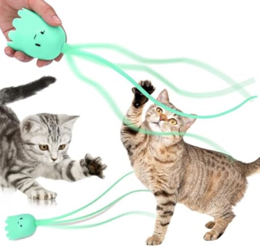 Interactive Silicone Rechargeable Cat Swinging Tail Toy