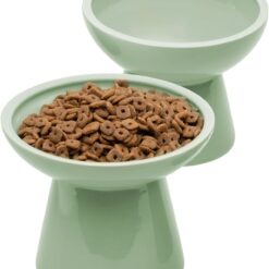 Ceramic Wide Elevated Pet Food Bowl Cat Bowl