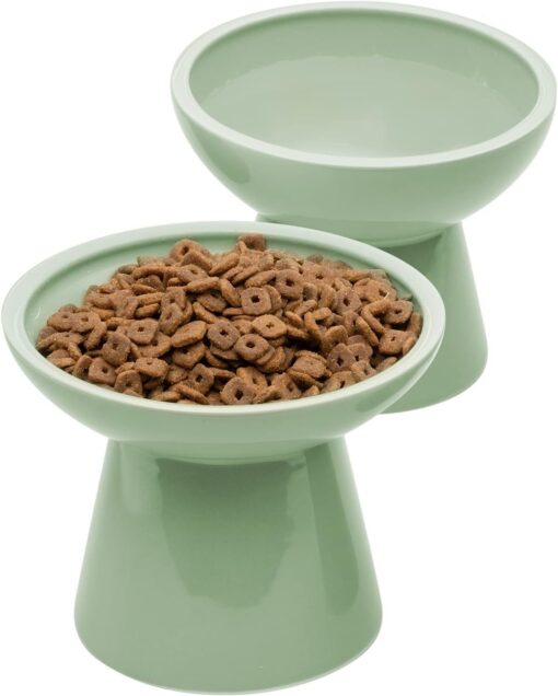 Ceramic Wide Elevated Pet Food Bowl Cat Bowl