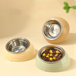 Stainless Steel 15 Degree Tilt Pet Food Feeder Bowl