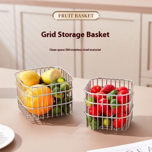 Household Kitchen Fruit Storage Draining Basket Rack