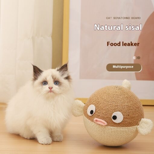 Funny Pet Puffer Leakage Food Feeder Scratching Toy