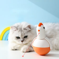 360 Degree Rotating Electric Chicken Glass Laser Sound Cat Toy