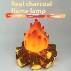 Creative LED Simulation Charcoal Flame Night Light Lamp