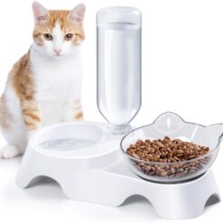 Automatic Double Pet Water Dispenser Food Feeder Bowl