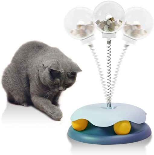 Interactive Cat Treat Dispenser Track Ball Leakage Toy