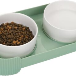 Ceramic Elevated Cat 15 Tilted Anti Vomiting Raised Food Bowl