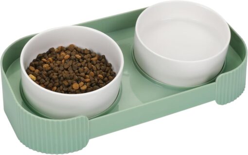 Ceramic Elevated Cat 15 Tilted Anti Vomiting Raised Food Bowl