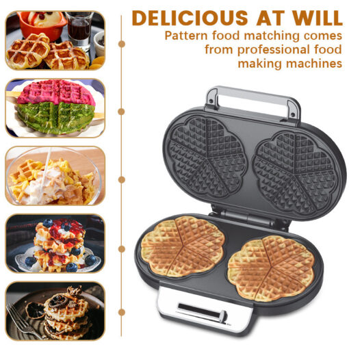 Household Double-plate Love Heart Waffle Maker Machine