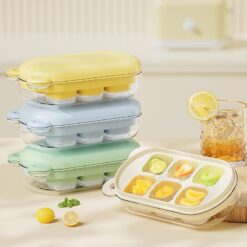 Press Type Silicone Kitchen Ice Cube Mold Maker Tray