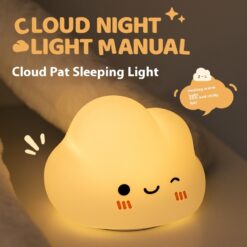 Creative Cloud Silicone Pat Bedside Ambience Light Lamp