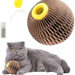 Corrugated Paper Catnip Cat Refillable Scratcher Ball Toy