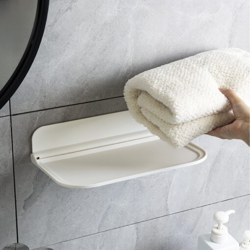 Multifunction Wall Mounted Hole-free Folding Towel Shelf