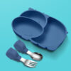 Children's Silicone Plate Divided Eating Tableware Set