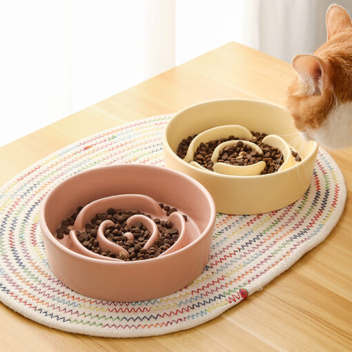 Durable Ceramic Pet Slow Food Feeder Bowl - Image 8