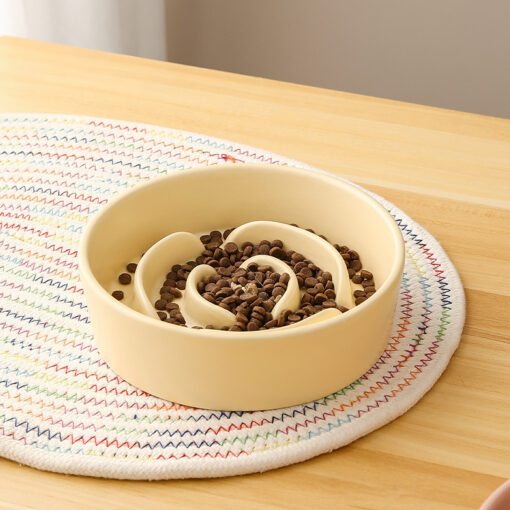 Durable Ceramic Pet Slow Food Feeder Bowl - Image 4