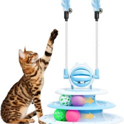 Multi-functional Cat Puzzle Ball Track Feather Toy