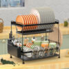 Stainless Steel Double Layer Dish Storage Rack