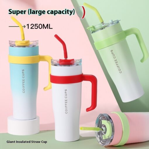 Stainless Steel Household Large Capacity Vacuum Straw Cup