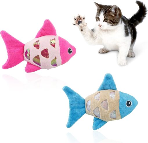 Interactive Realistic Fish Shape Cat Crinkle Chew Toy