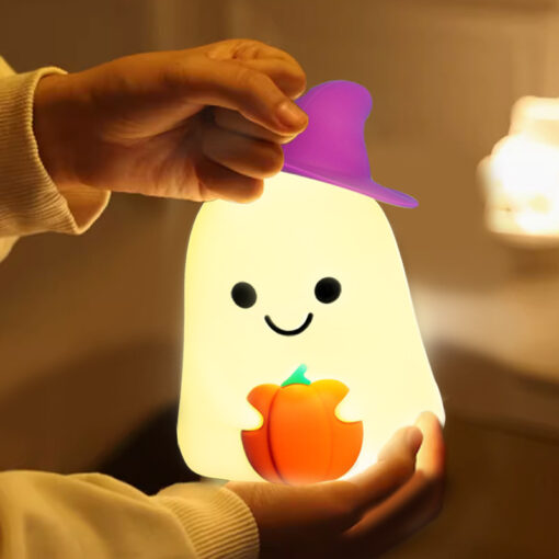 Colorful USB Rechargeable Silicone Whimsical Ghost Night Lamp