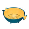 Double-layer Kitchen Rotating Fruits and Vegetables Drain Basket