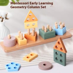 Wooden Geometric Shape Children's Cognitive Puzzle Toy