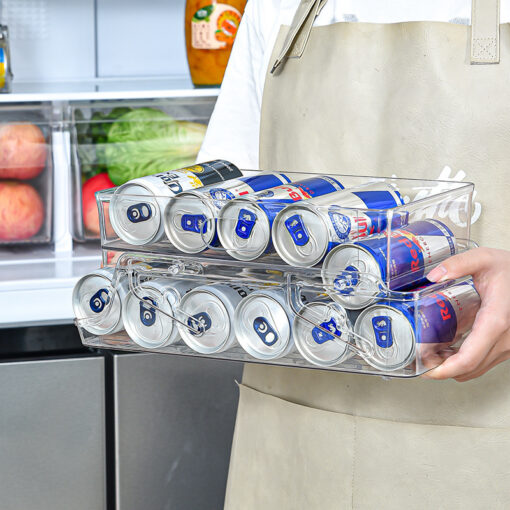 Double-layer Automatic Rolling Cans Storage Rack