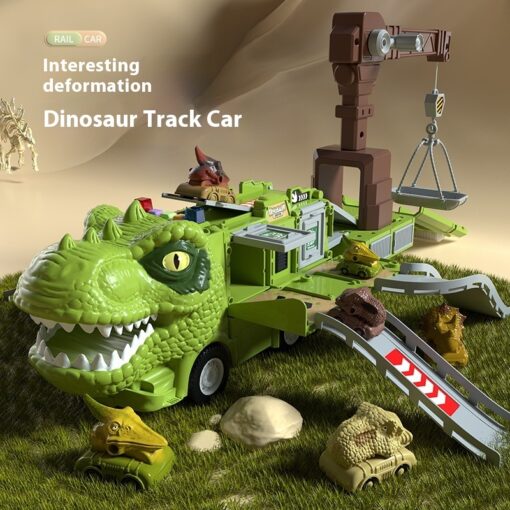 Interactive Children's Dinosaur Deformation Rail Car Toy