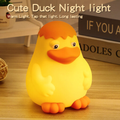 Silicone Cute Duck Small Induction Night Light Lamp