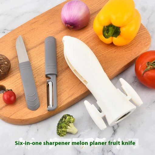 Multifunctional Kitchen Fruit Knife Scraper Plane Sharpener