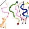 Interactive Cat Plush Wand Colorful Teaser Toy