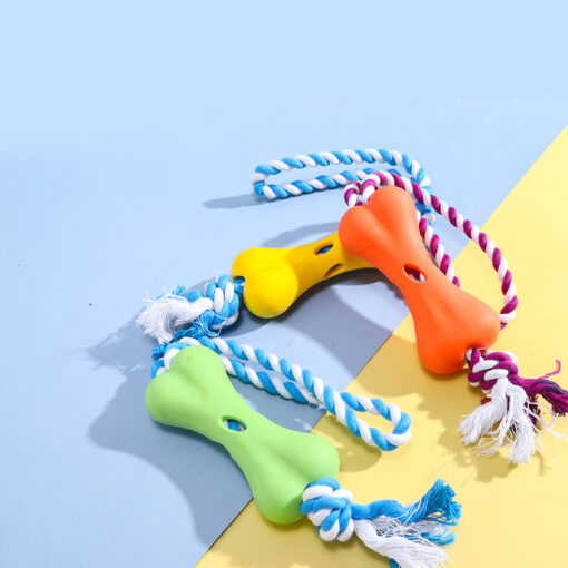 Interactive Pet Leaking Bone Rope Knot Gnawing Teeth Toy